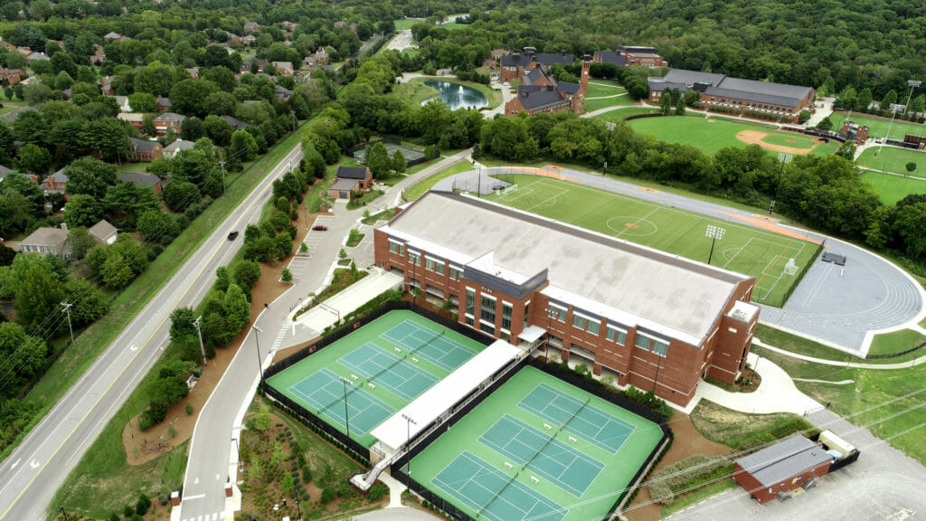 areal view of the Ensworth Tennis Facility