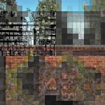 brick wall with metal fence