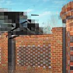 brick wall with openings in it